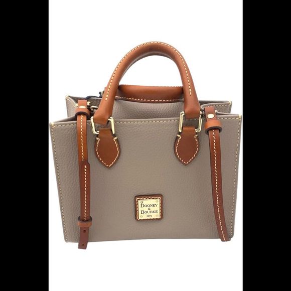 Dooney & Bourke Pebble Leather Mini Janine Satchel Taupe